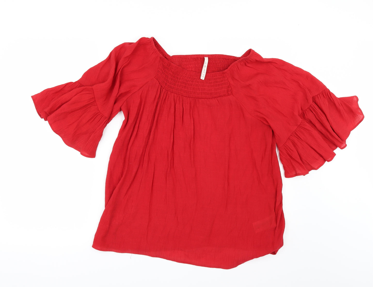 LEO NICOLA Womens Red   Tunic Blouse Size S