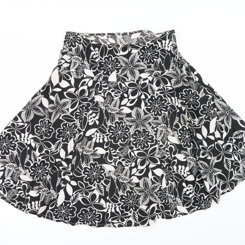 Yessica Womens Black Geometric  A-Line Skirt Size 14
