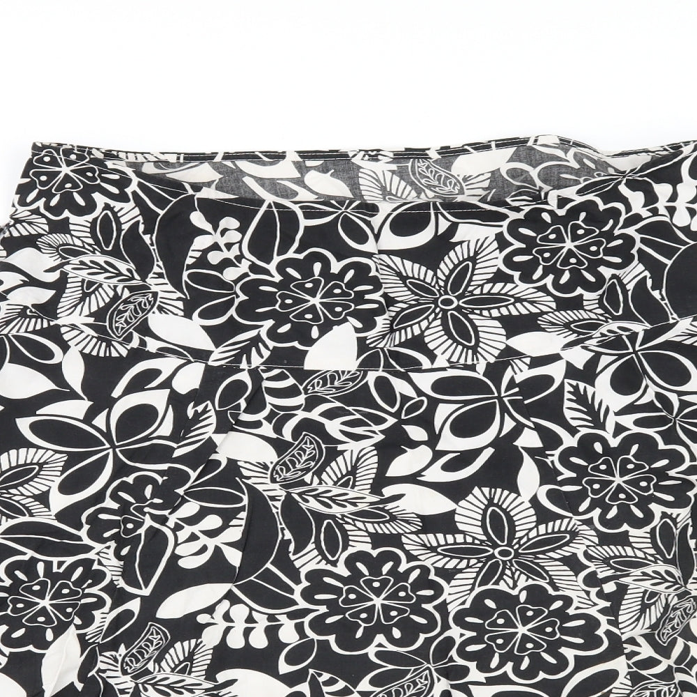 Yessica Womens Black Geometric  A-Line Skirt Size 14