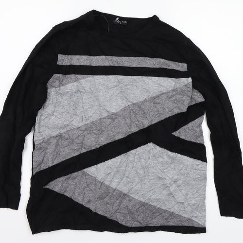 Viz-A-Viz Womens Black   Pullover Jumper Size M