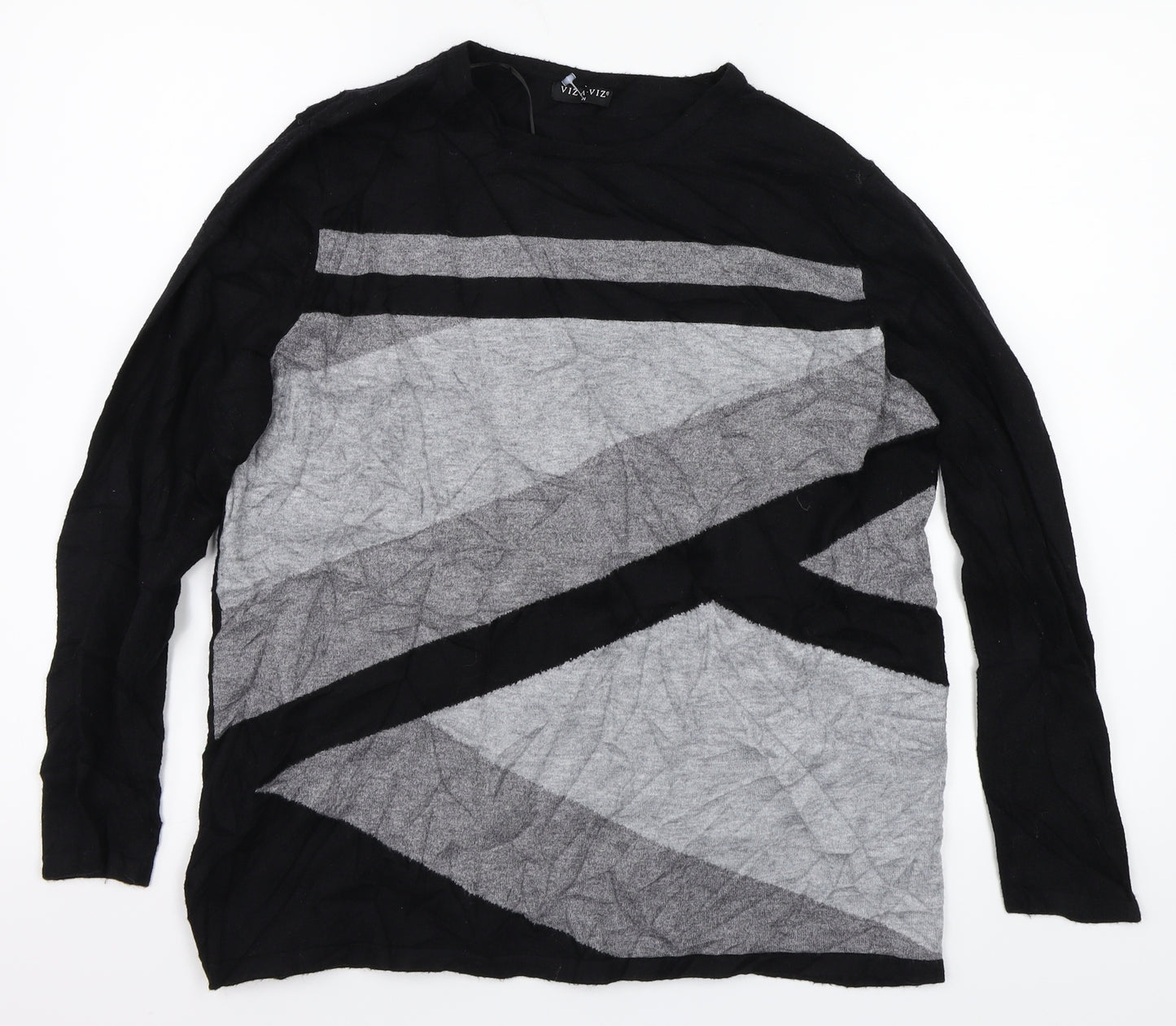 Viz-A-Viz Womens Black   Pullover Jumper Size M
