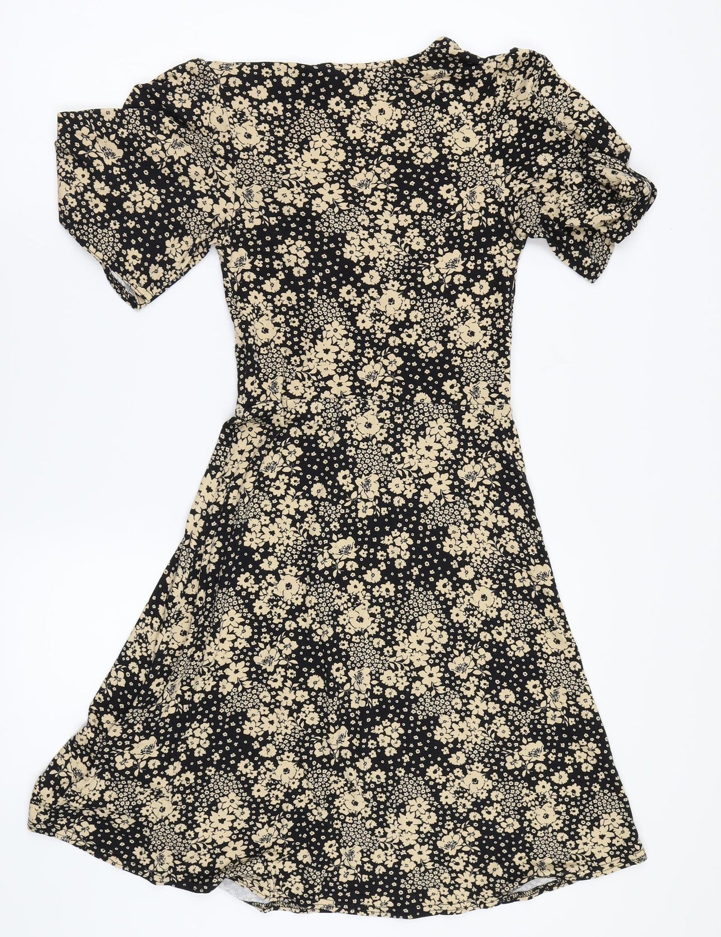 NEWLOOK Womens Black Floral  Fit & Flare  Size 6