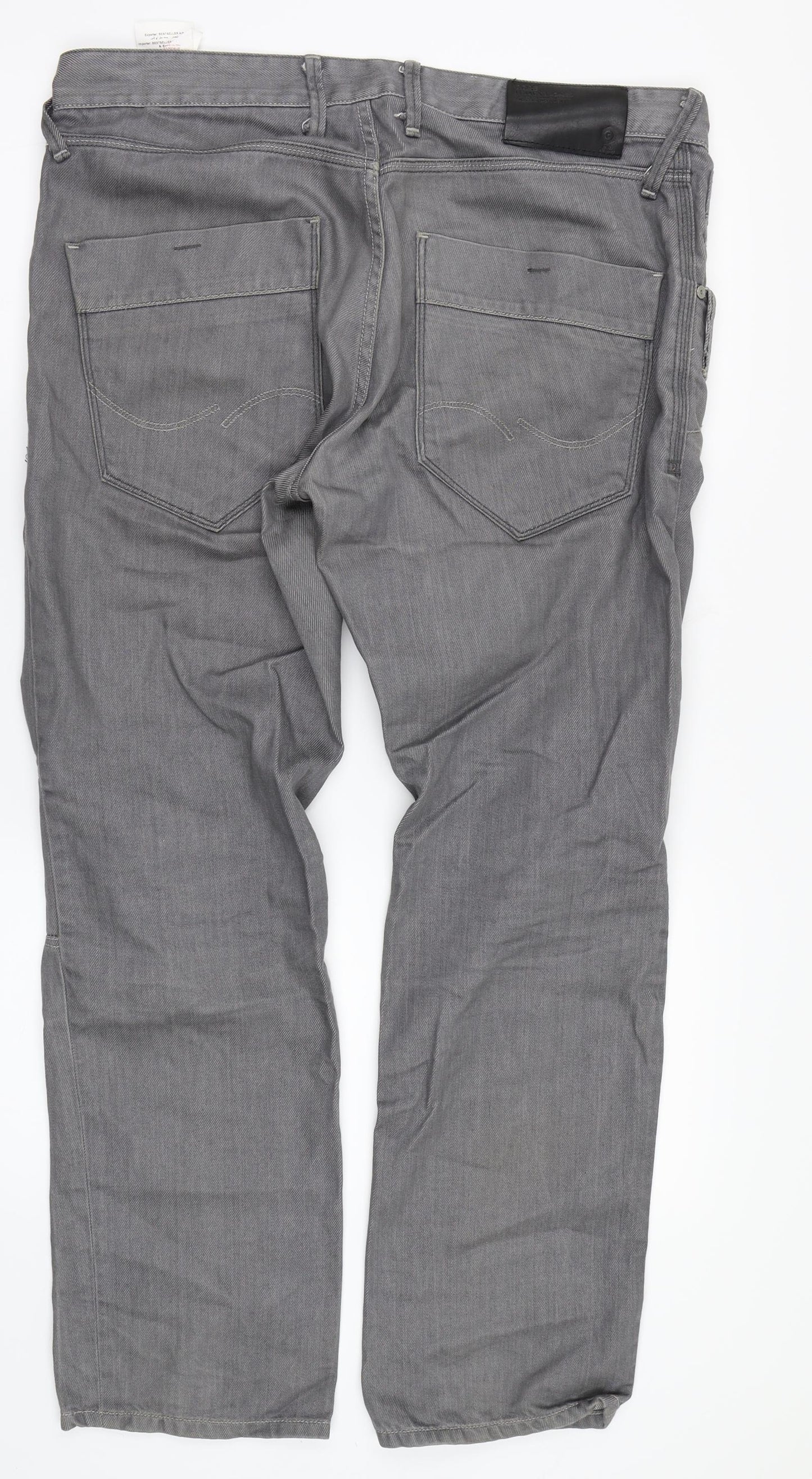 JACK & JONES Mens Grey   Straight Jeans Size 32 L30 in