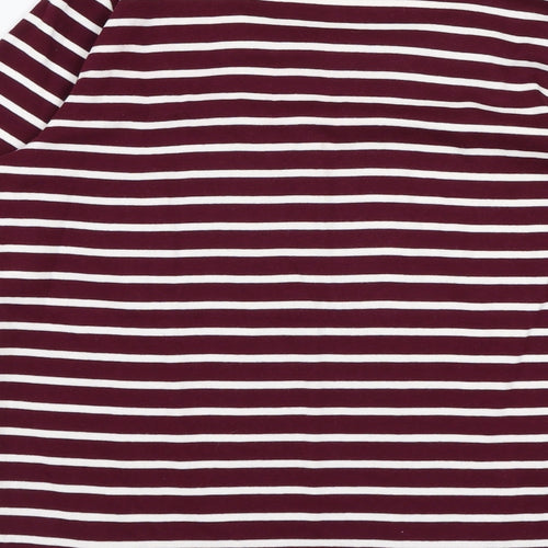 Maine Womens Purple Striped  Pullover Sweatshirt Size 12