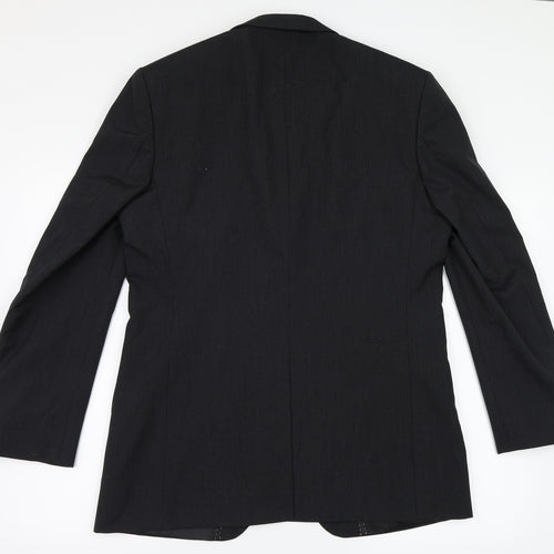 Gibson Mens Black Striped  Jacket Suit Jacket Size 40