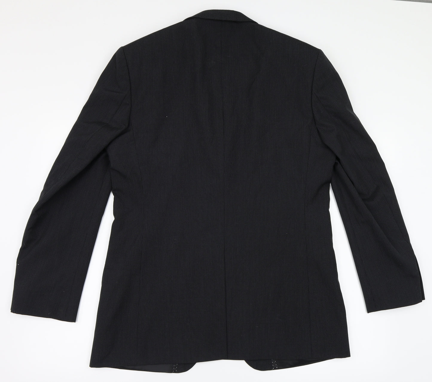 Gibson Mens Black Striped  Jacket Suit Jacket Size 40