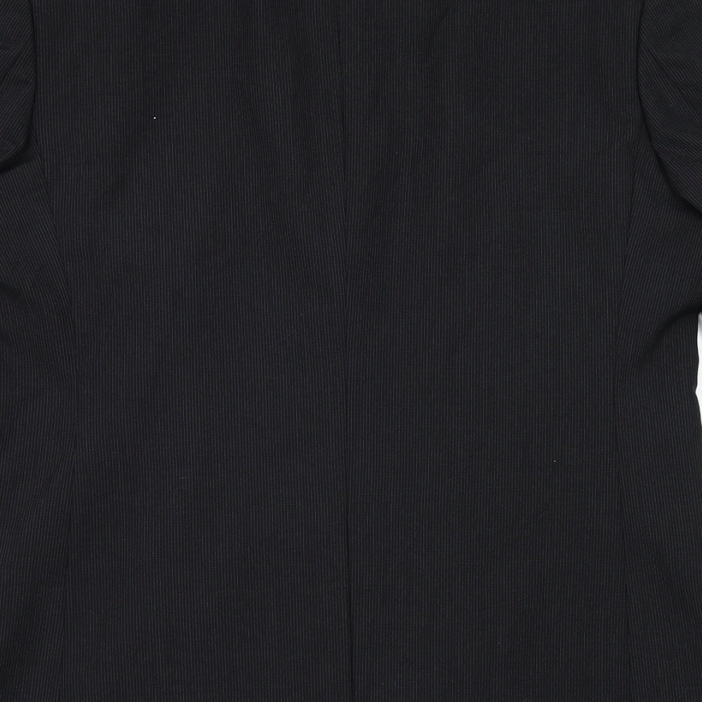 Gibson Mens Black Striped  Jacket Suit Jacket Size 40