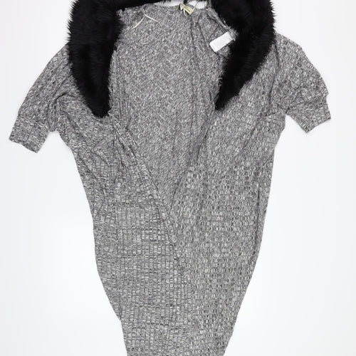 CAMEO ROSE  Womens Grey   Wrap Jumper Size M