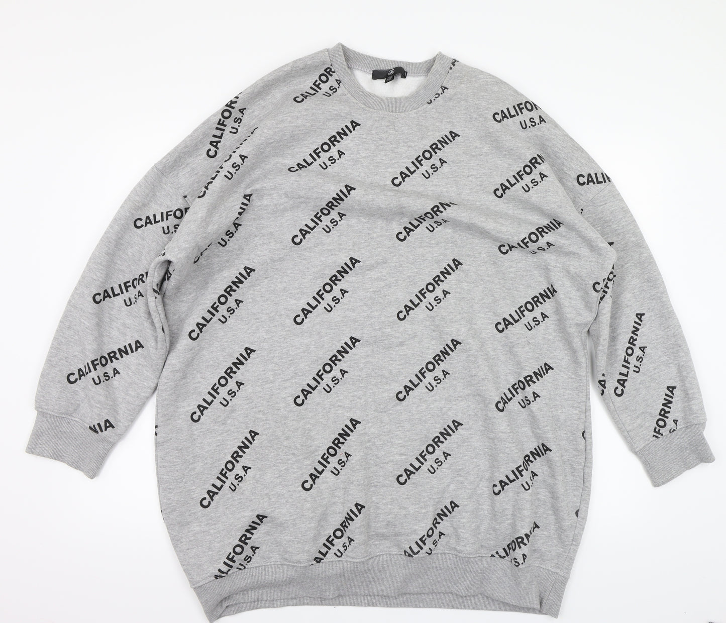 Missguided Womens Grey   Pullover Sweatshirt Size 14  - CALIFORNIA U.S.A