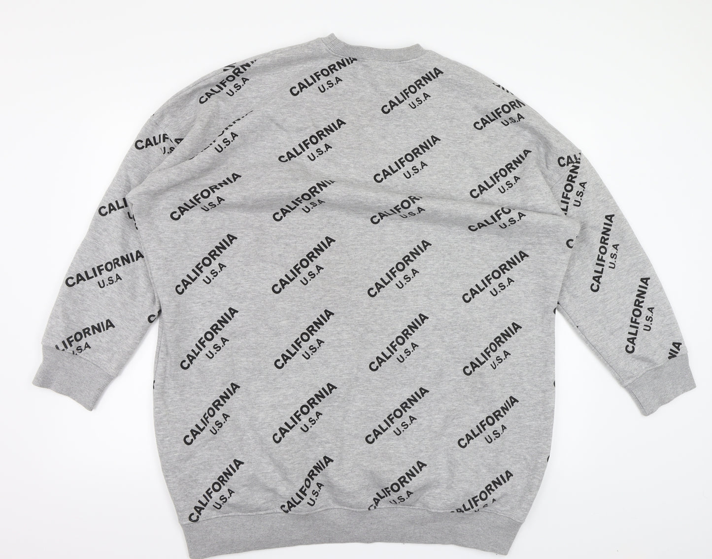 Missguided Womens Grey   Pullover Sweatshirt Size 14  - CALIFORNIA U.S.A