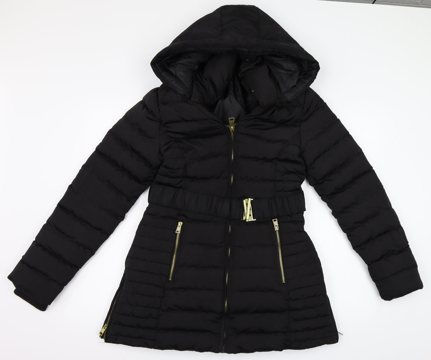 Golddigga Womens Black   Parka Coat Size 8