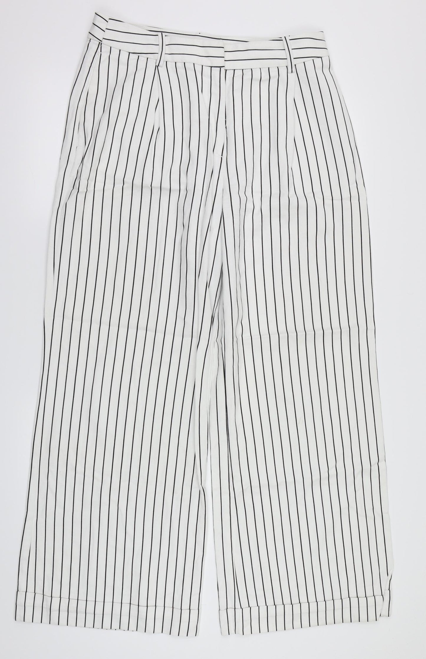 Monki Womens White Striped  Trousers  Size 12 L30 in