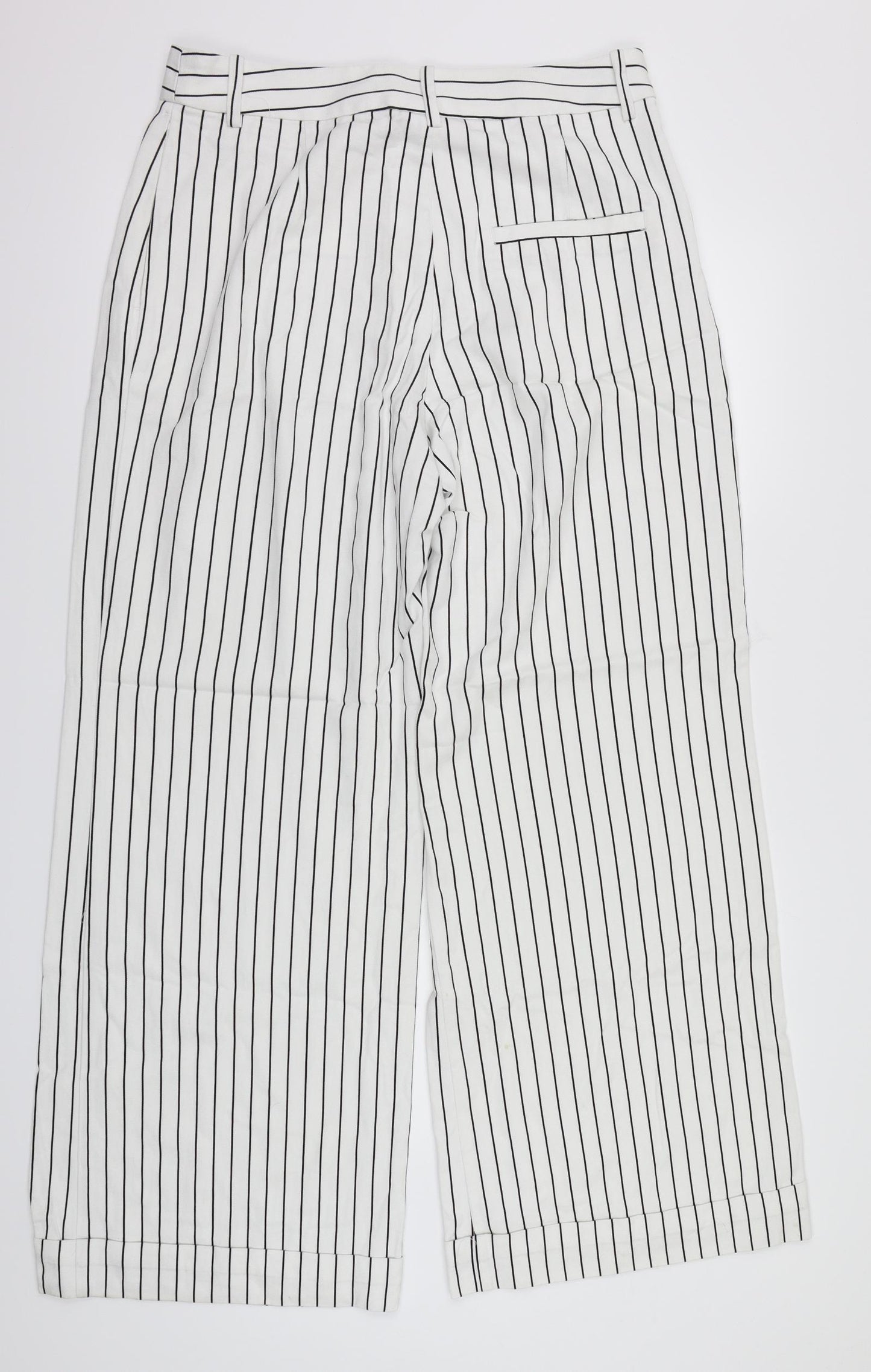 Monki Womens White Striped  Trousers  Size 12 L30 in