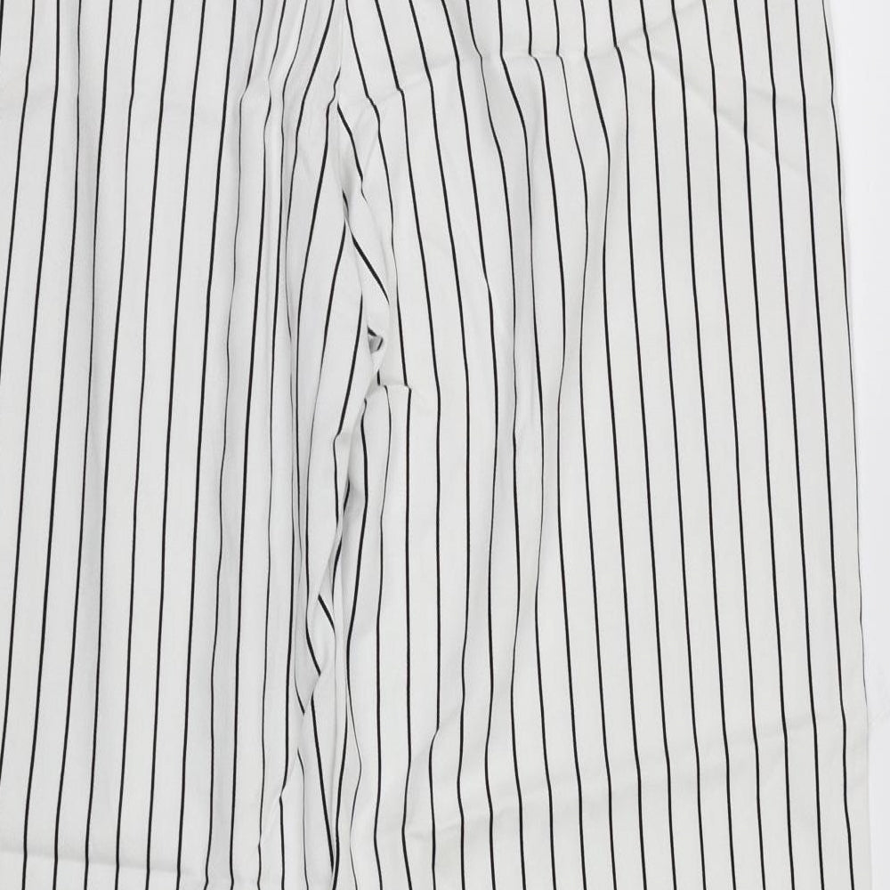 Monki Womens White Striped  Trousers  Size 12 L30 in