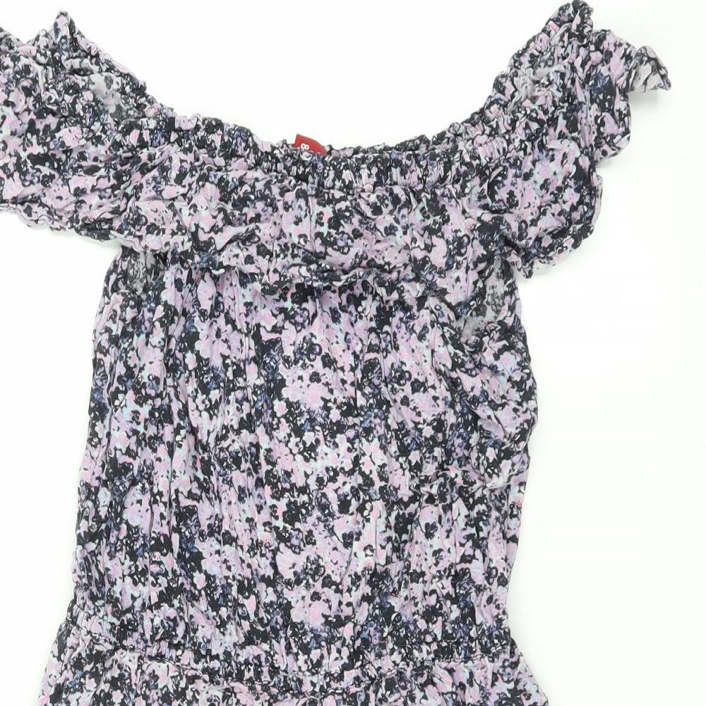 Divided by H&M Womens Blue Floral  Fit & Flare  Size 8