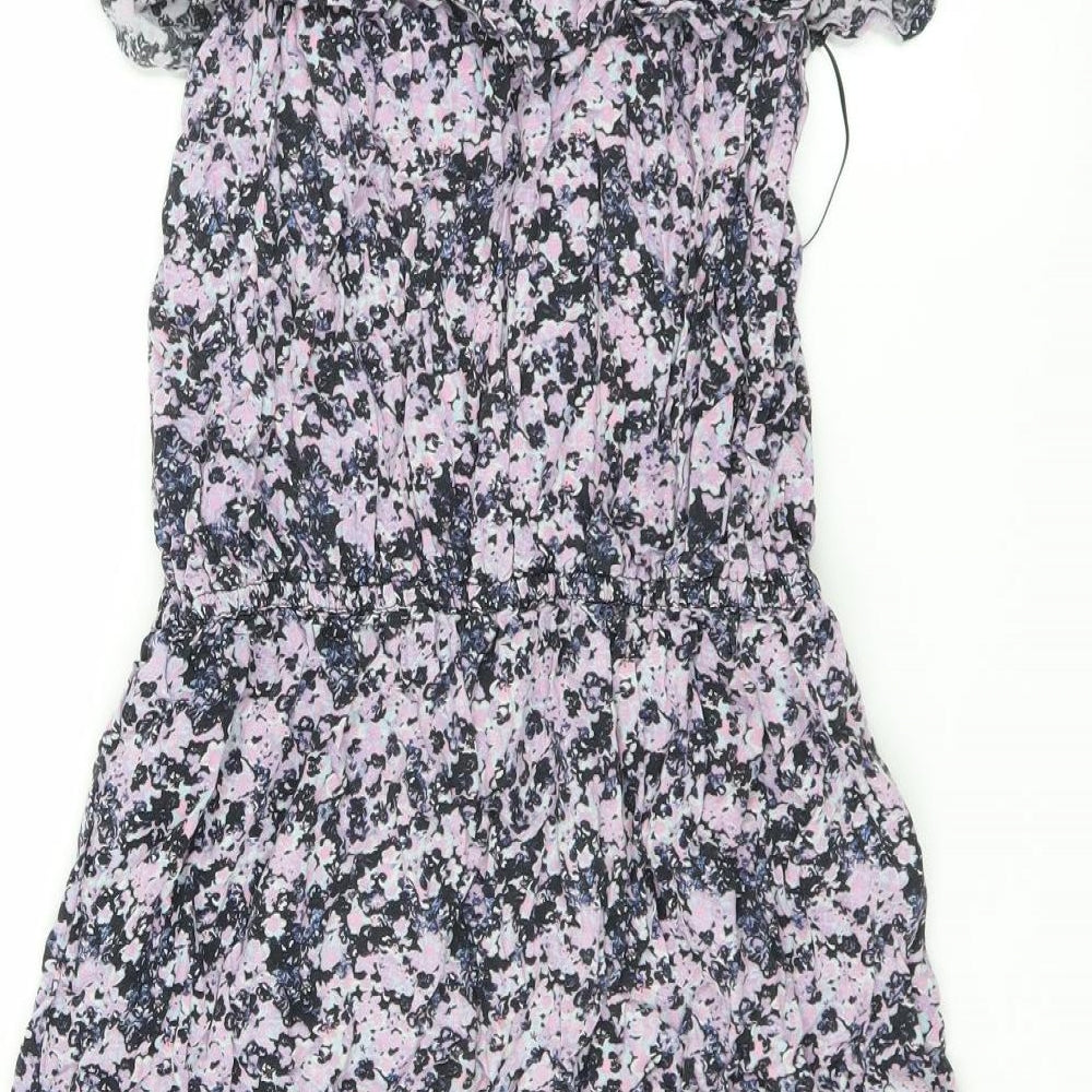Divided by H&M Womens Blue Floral  Fit & Flare  Size 8