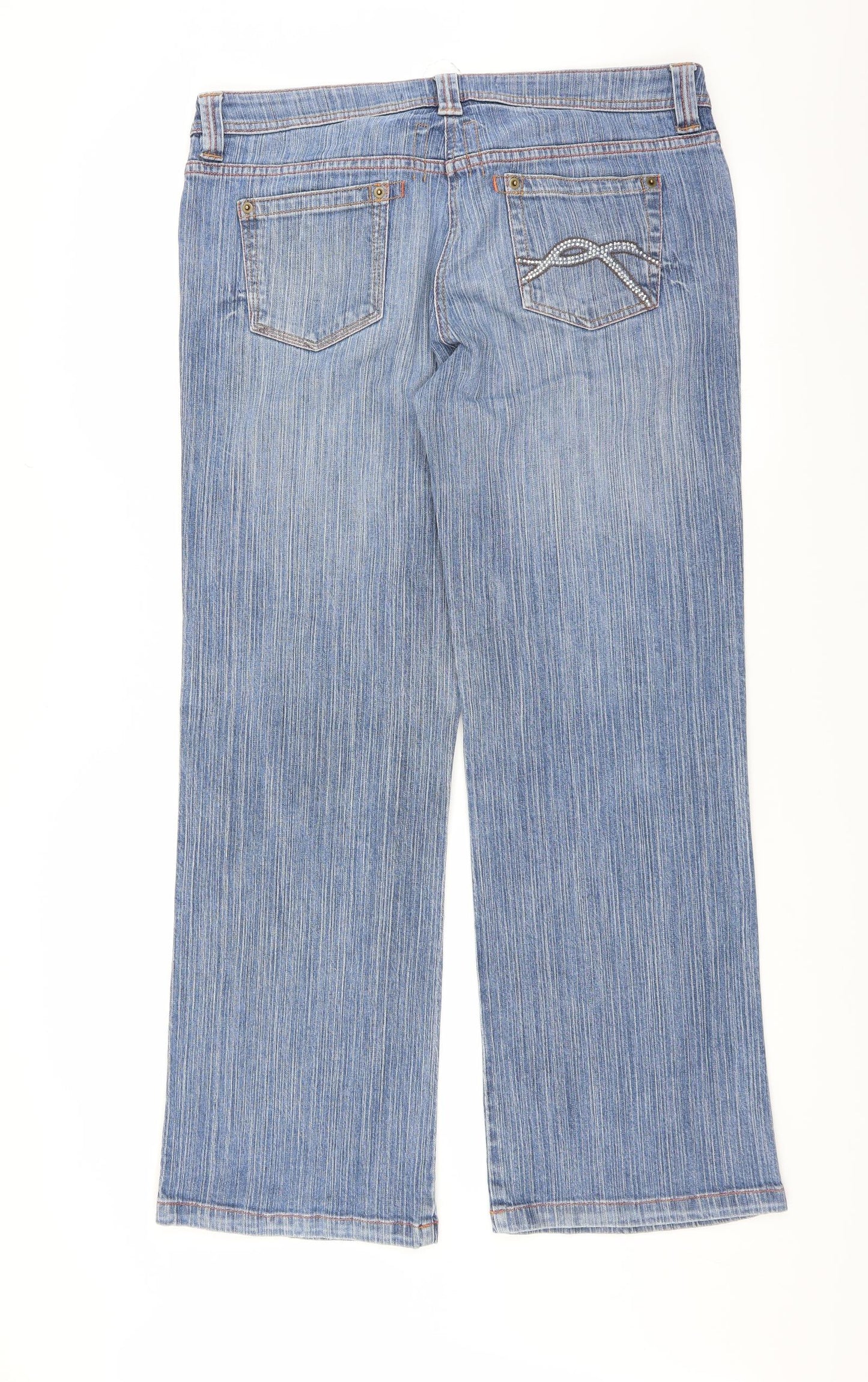 NEXT Womens Blue  Denim Straight Jeans Size 14 L31 in - slouch fit