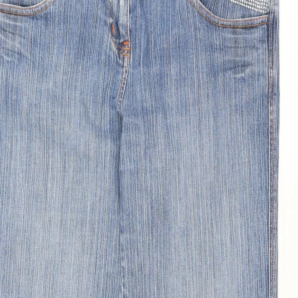 NEXT Womens Blue  Denim Straight Jeans Size 14 L31 in - slouch fit