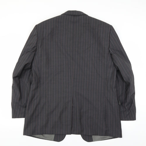 Angelico Mens Grey Striped  Jacket Suit Jacket Size 40