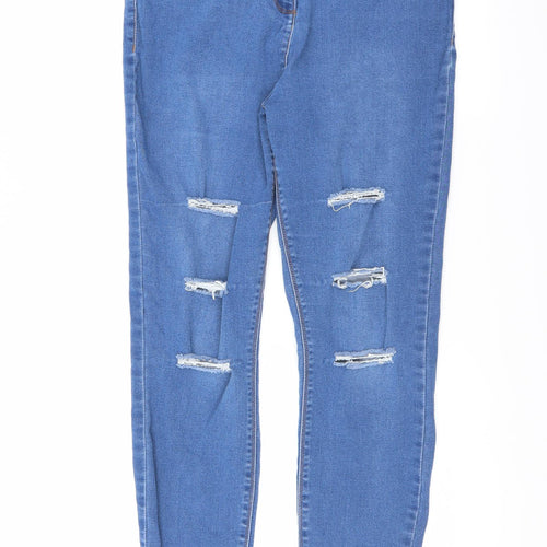 Payaya Womens Blue  Denim Skinny Jeans Size 14 L28 in - distressed
