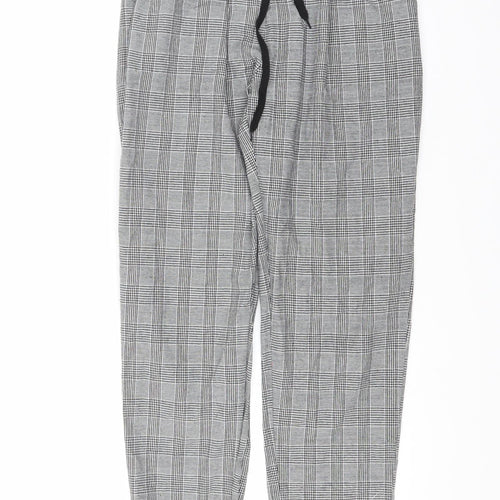 Preworn Womens Black Check  Trousers  Size L L26 in