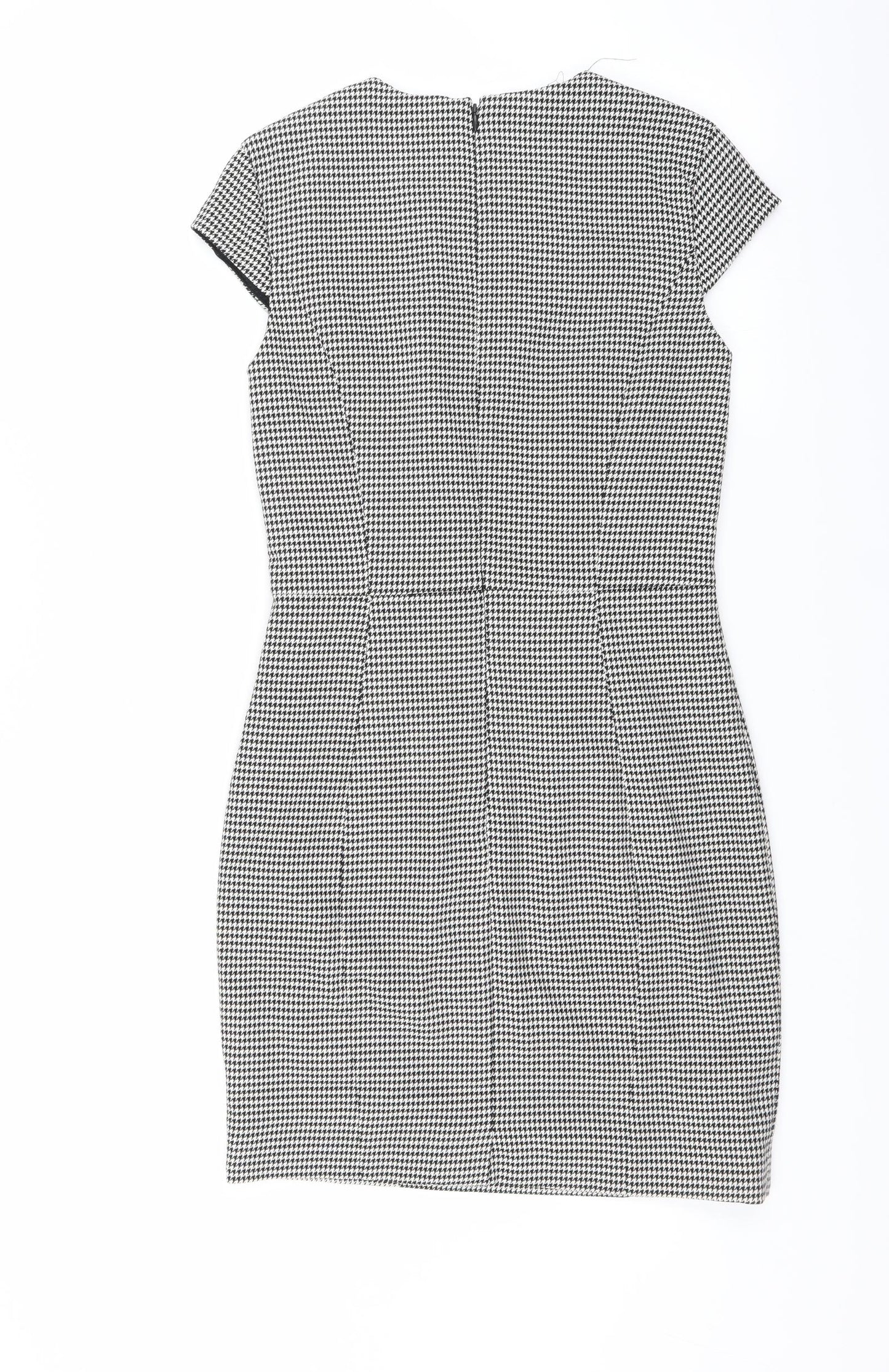 H&M Womens Green Houndstooth  Pencil Dress  Size 6