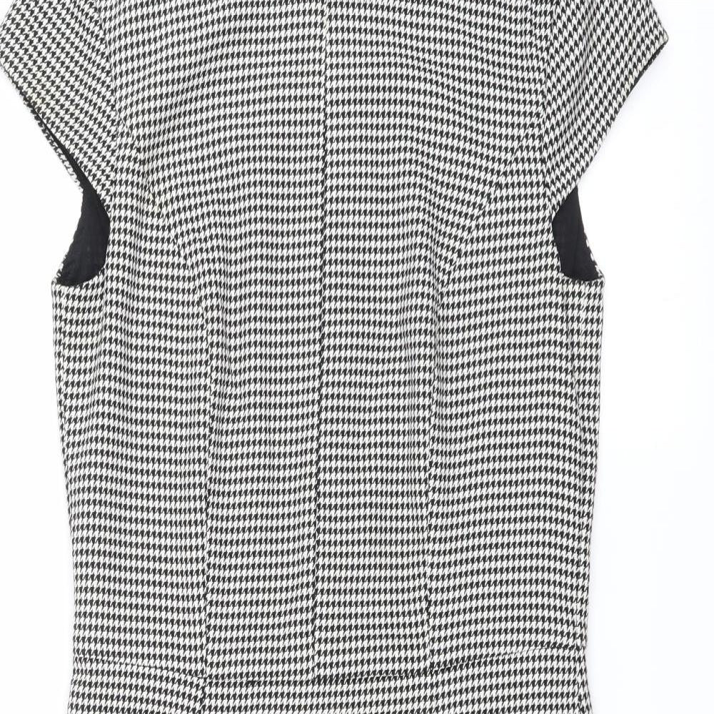 H&M Womens Green Houndstooth  Pencil Dress  Size 6