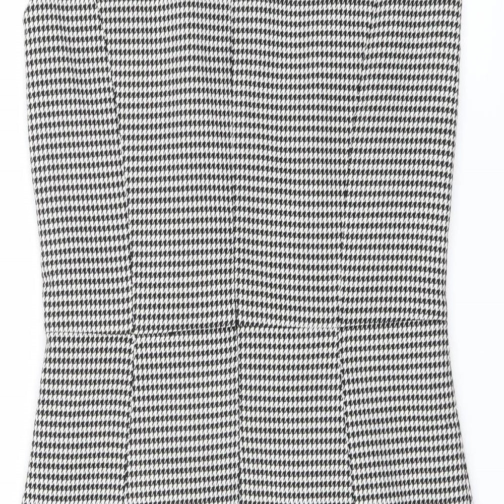 H&M Womens Green Houndstooth  Pencil Dress  Size 6