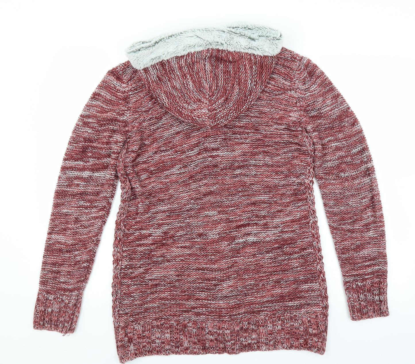 B You Womens Red   Cardigan Jumper Size 12  - hooded