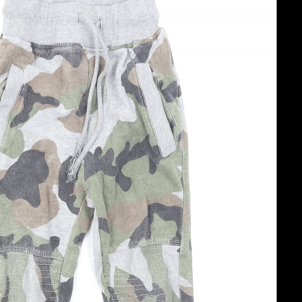 Bullabaloo Boys Grey Camouflage  Jogger Trousers Size 3-4 Years