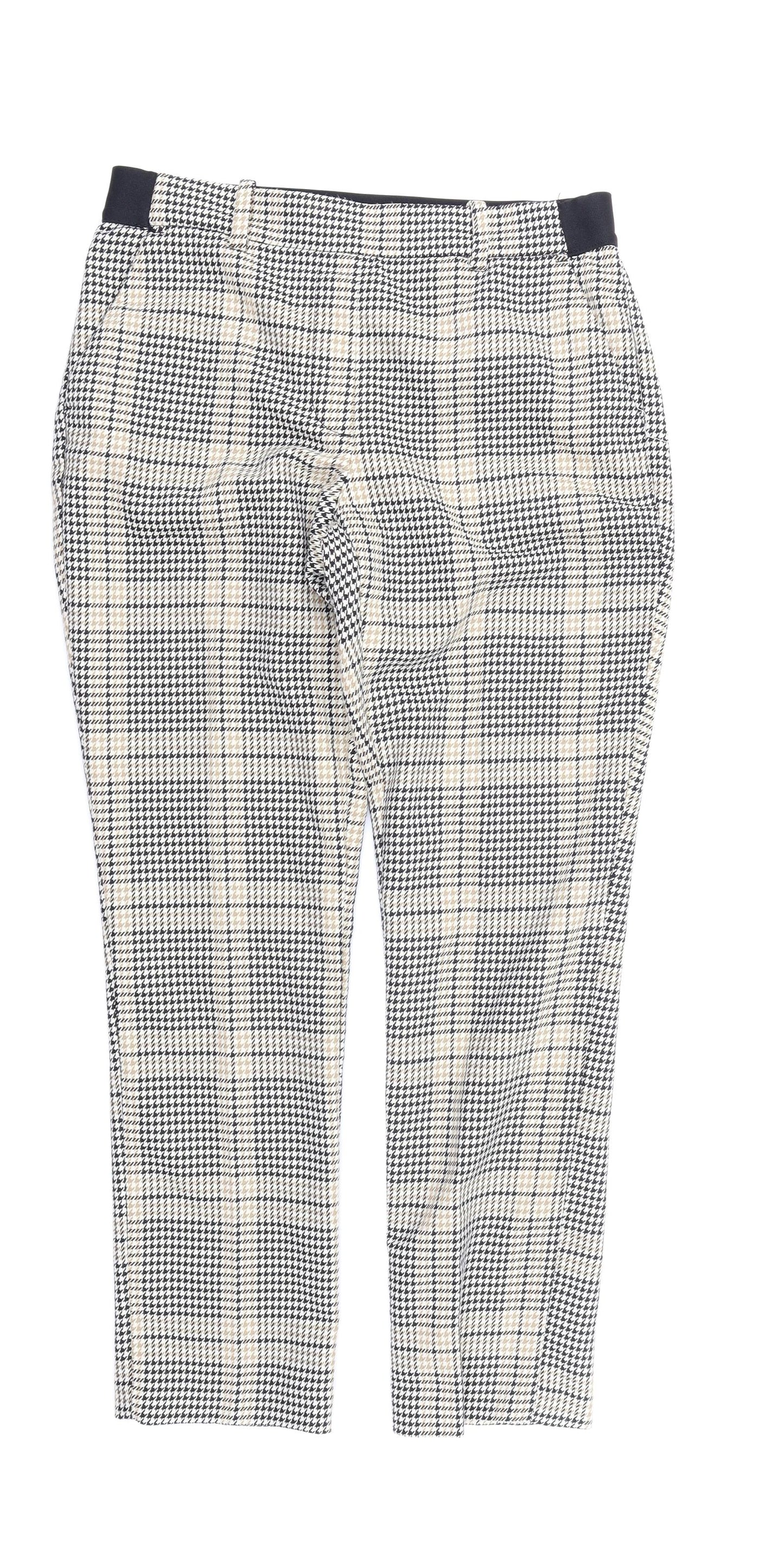 H&M Womens Brown Houndstooth  Trousers  Size 10 L26 in