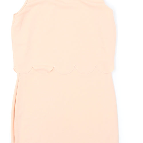 Boohoo Womens Pink   Bodycon  Size 8  - Scallop Hem