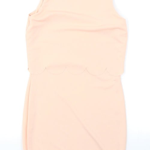 Boohoo Womens Pink   Bodycon  Size 8  - Scallop Hem