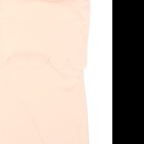 Boohoo Womens Pink   Bodycon  Size 8  - Scallop Hem