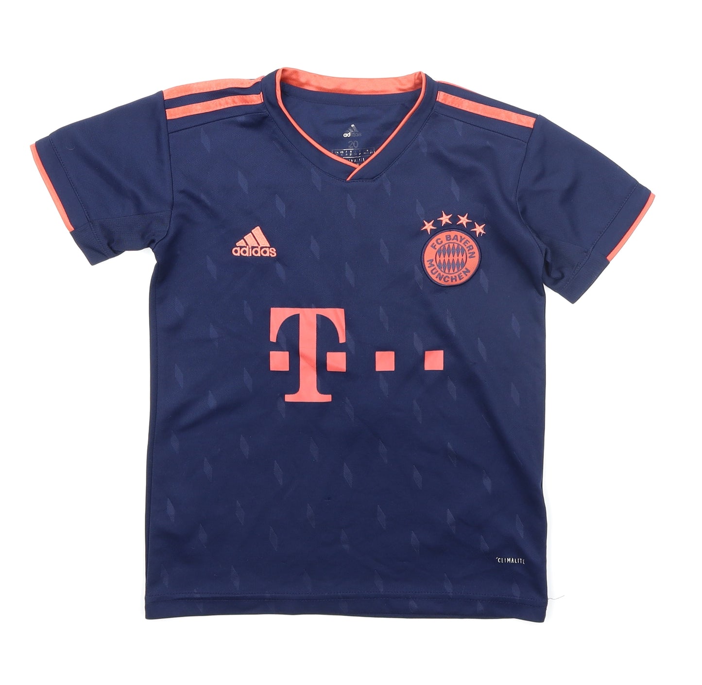 adidas Boys Blue   Basic T-Shirt Size 7 Years  - FC Bayern Munchen