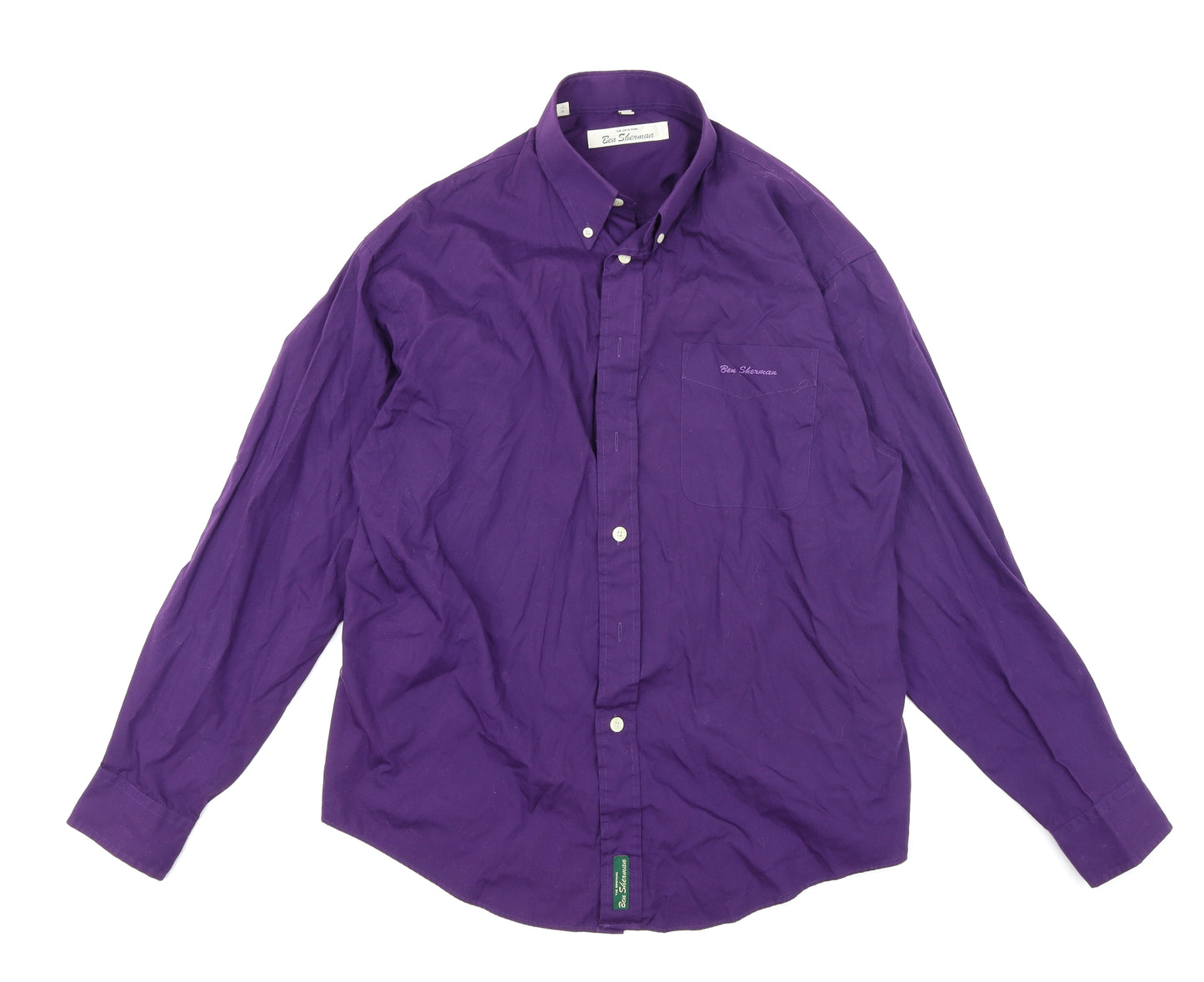 Ben Sherman Mens Purple    Dress Shirt Size L