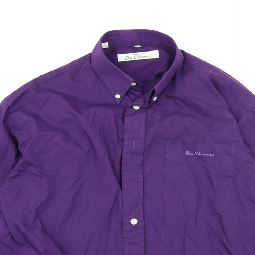 Ben Sherman Mens Purple    Dress Shirt Size L