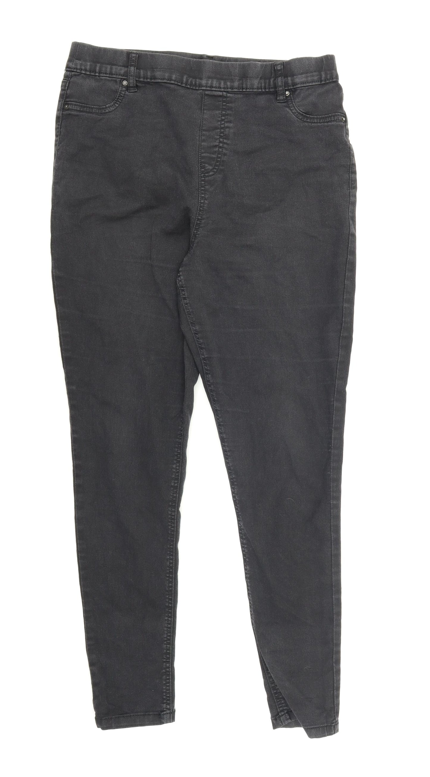 F&F Womens Black  Denim Jegging Jeans Size 16 L25 in