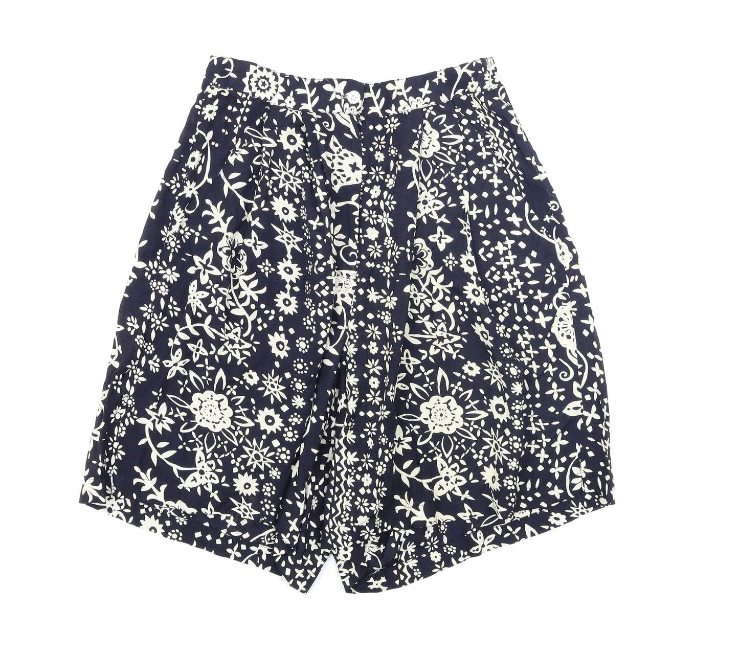 Wallis Womens Black Floral  Sailor Shorts Size 10