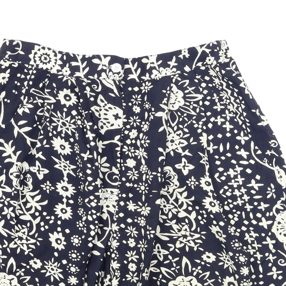 Wallis Womens Black Floral  Sailor Shorts Size 10
