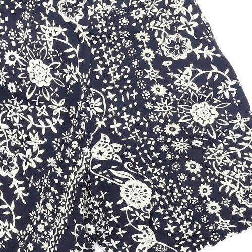 Wallis Womens Black Floral  Sailor Shorts Size 10