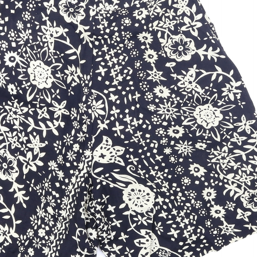 Wallis Womens Black Floral  Sailor Shorts Size 10