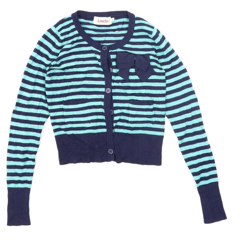Louche Womens Blue Striped  Cardigan Jumper Size 10