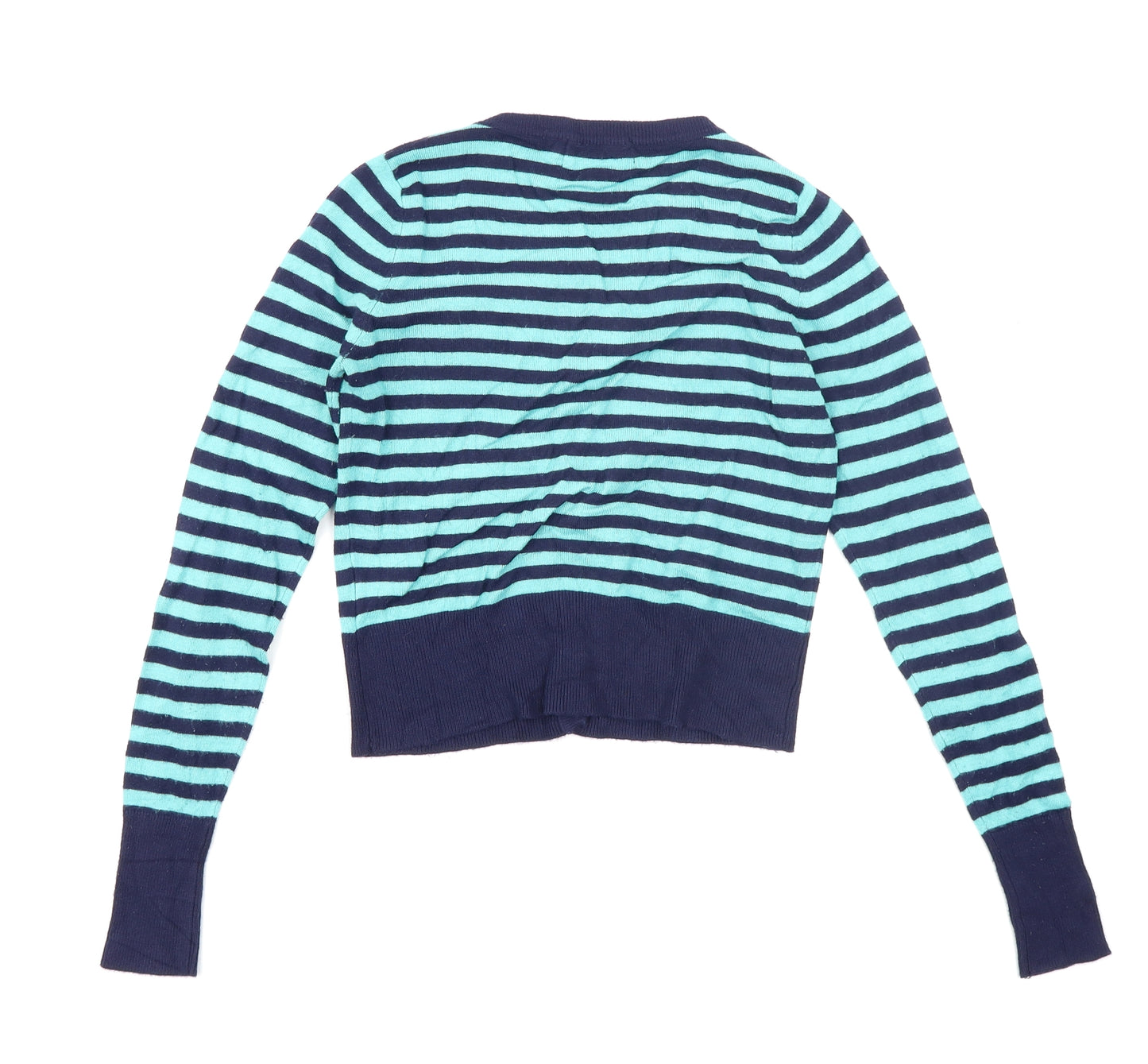 Louche Womens Blue Striped  Cardigan Jumper Size 10