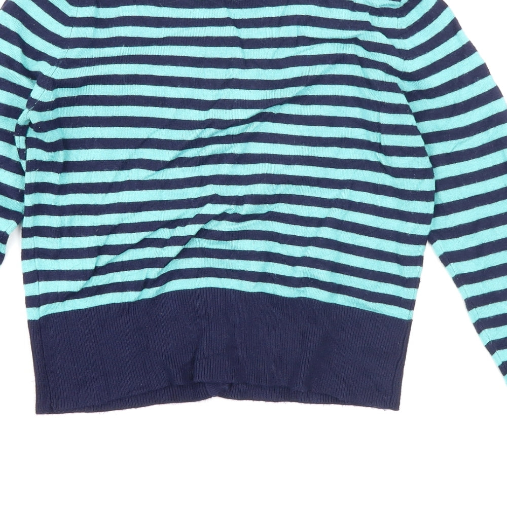 Louche Womens Blue Striped  Cardigan Jumper Size 10