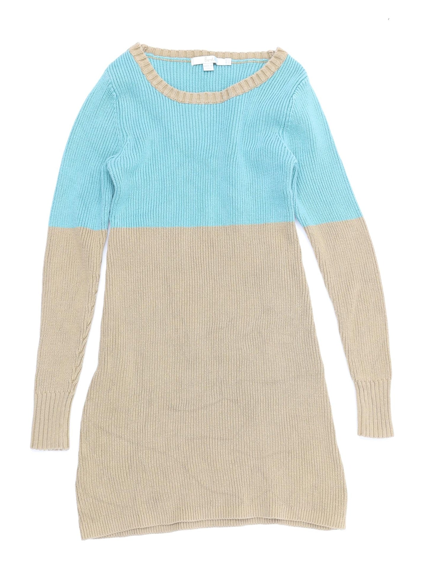 Boden  Womens Blue Colourblock Knit Jumper Dress  Size 10