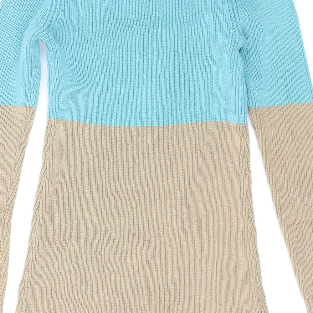 Boden  Womens Blue Colourblock Knit Jumper Dress  Size 10