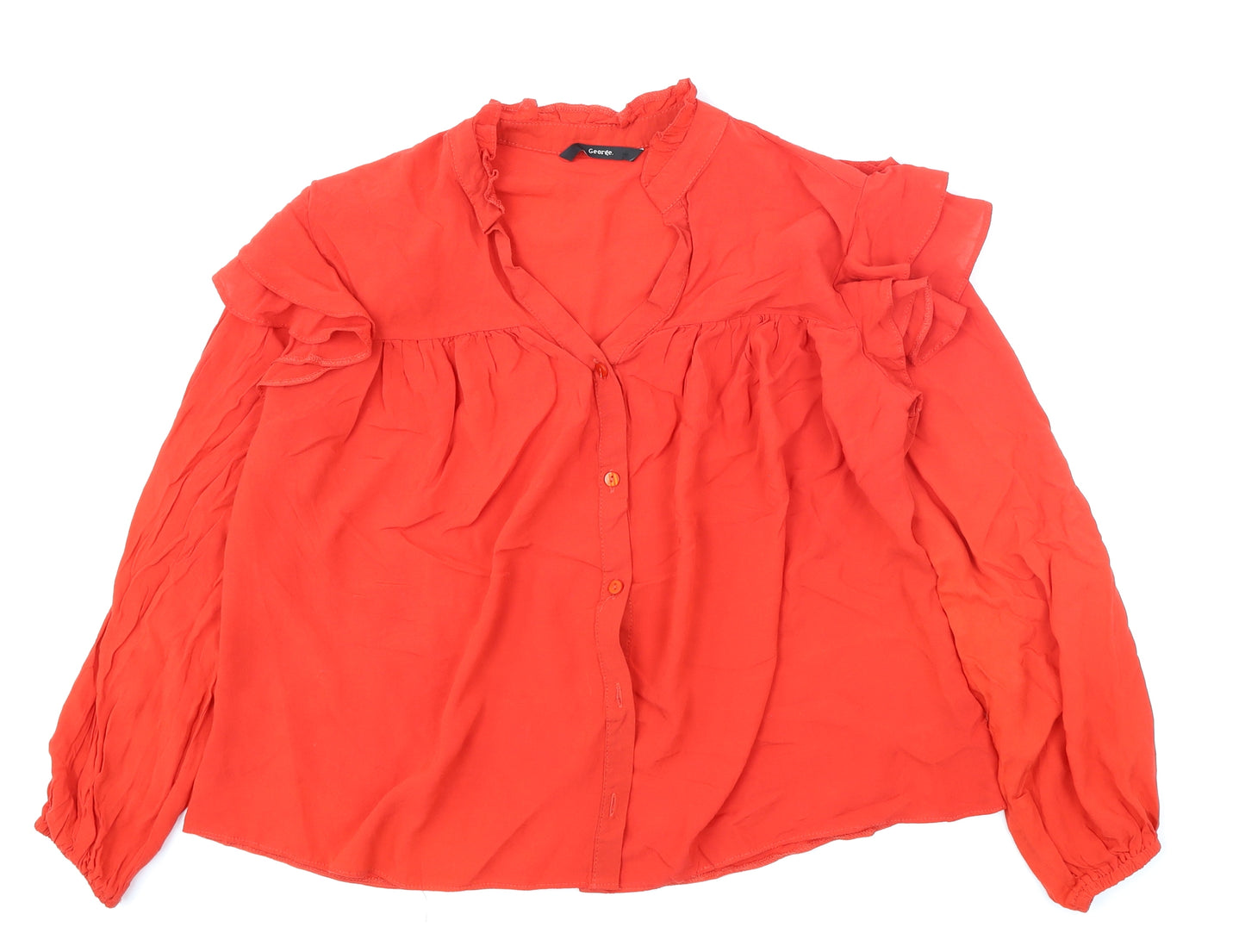 George Womens Red   Basic Blouse Size 8