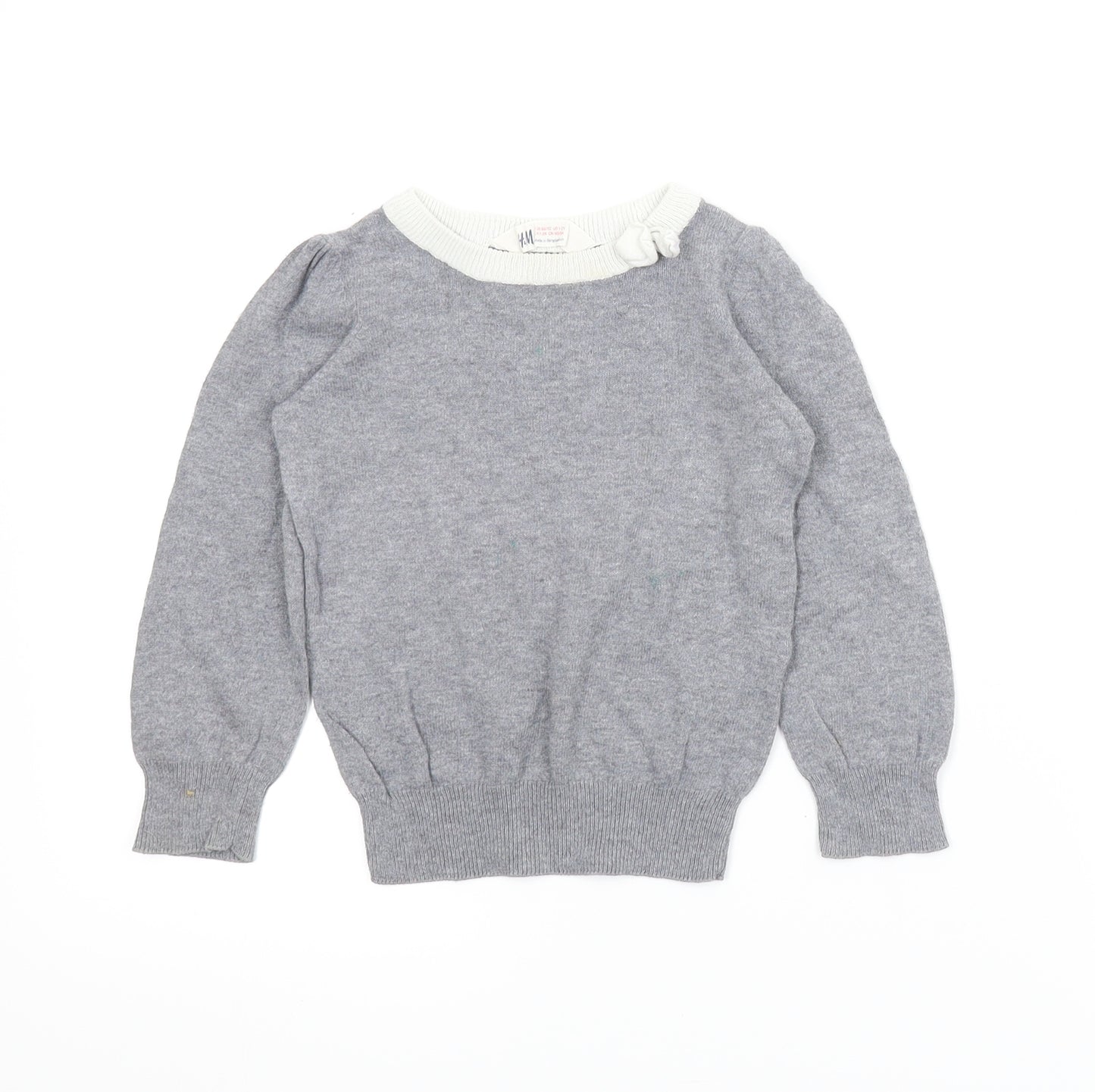 H&M Girls Grey   Pullover Jumper Size 12-18 Months