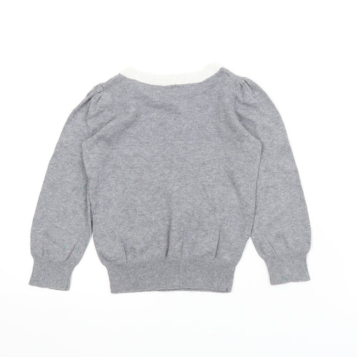 H&M Girls Grey   Pullover Jumper Size 12-18 Months